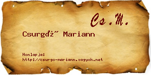 Csurgó Mariann névjegykártya