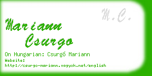 mariann csurgo business card